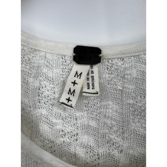 Free People We The Free Top Womens Ivory Open Knit Long Sleeve Boho Size Medium - Picture 3 of 6